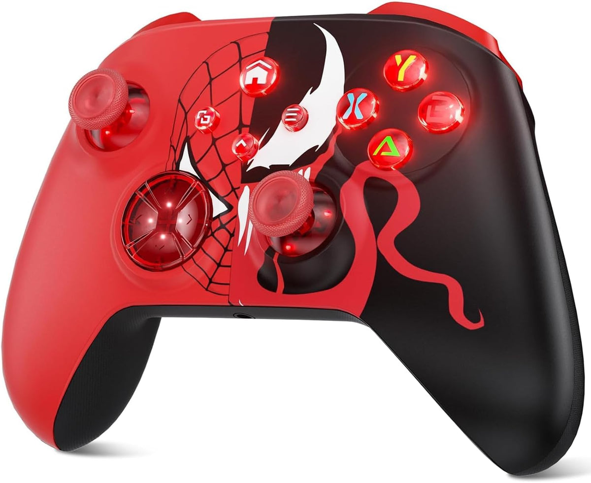 Dinosoo Controlador inalámbrico para Xbox Series X|S/One/PC - RGB, Bluetooth, Turbo, Macro, 4 motores de vibración, conector de 0.1 in
