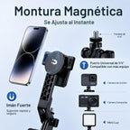 Trípode para iPhone, negro 70.9 in Palo selfie con seguimiento facial automático para iPhone