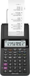 Casio Mini calculadora de impresión de escritorio HR-10RC, color negro