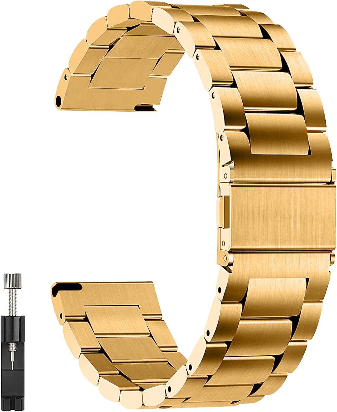 Correa de reloj de lujo en acero inoxidable con liberación rápida para Apple Watch — 0.551 in 0.630 in 0.709 in 0.787 in 0.866 in 0.945 in — para hombres y mujeres