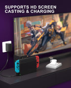 Dock Station para Nintendo Switch/Switch OLED, Set de Bodega 3 en 1 con Módulo IC Original, Cargador AC y Cable HDMI de Alta Velocidad para Salida 1080P HD (No compatible con Sw 2)