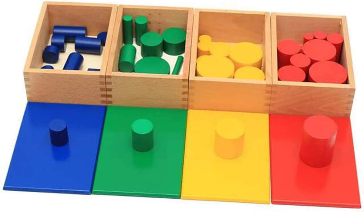 YHZAN Montessori - Cilindros de madera para niños, juguete de madera para niños pequeños, herramientas de desarrollo temprano para niños pequeños, bloques de madera