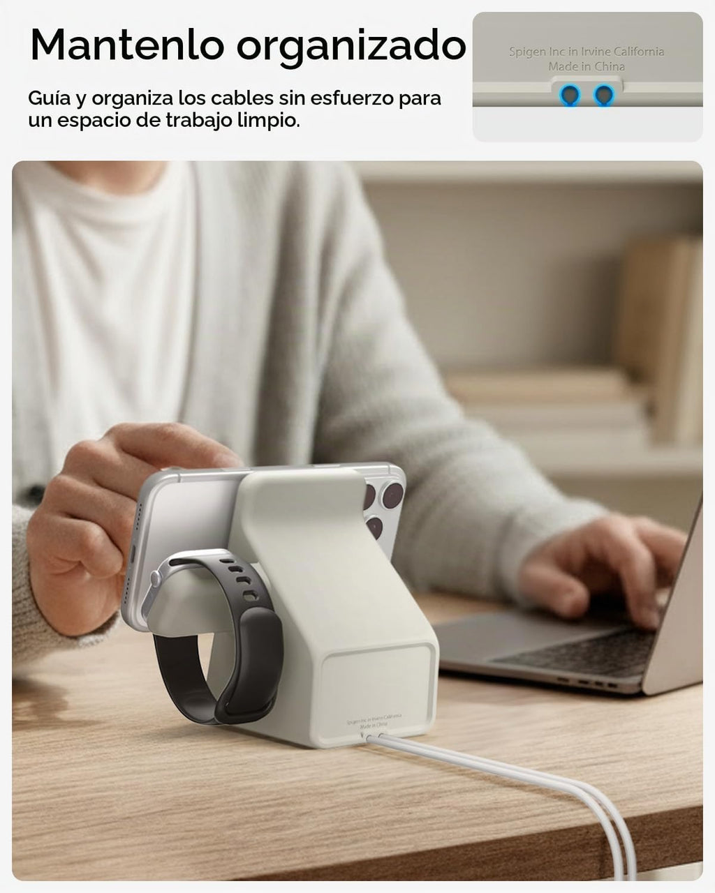 Spigen para MagSafe (25W), funda con soporte para cargador de Apple Watch