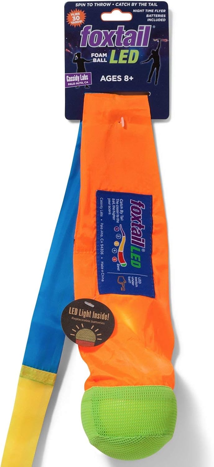 Juego de luces LED para lanzar y atrapar al aire libre, bola de espuma y cola que brillan por la noche, juega en la oscuridad, divertida idea de regalo para niños y adultos, niños y niñas