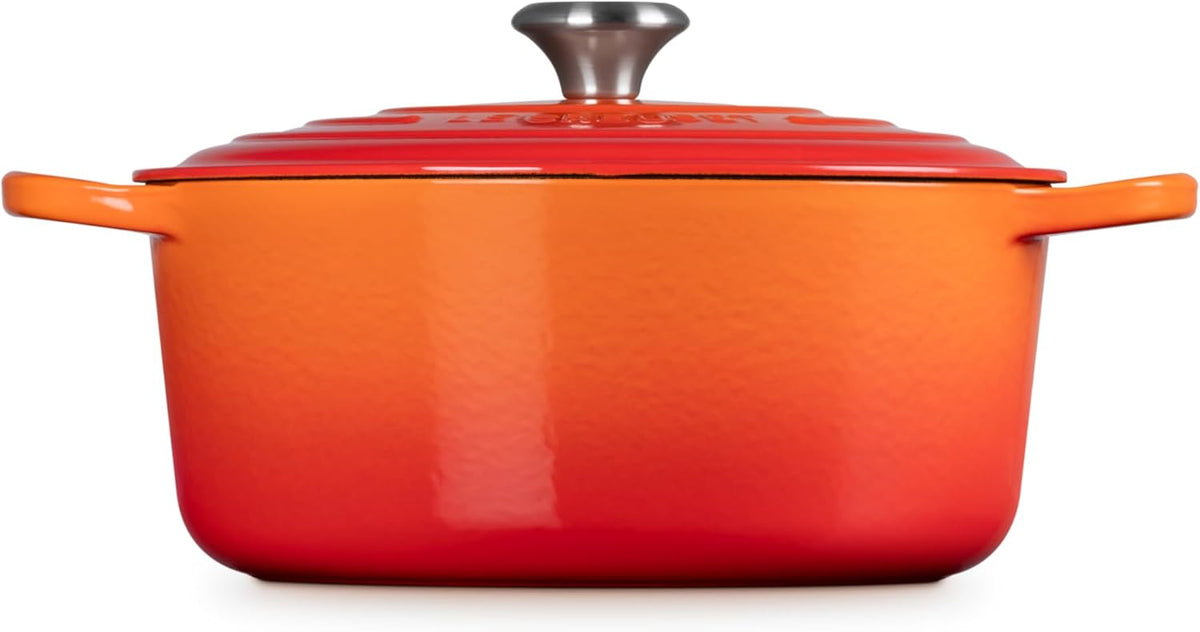 Le Creuset Horno holandés redondo de hierro fundido esmaltado, 7.25 cuartos de galón, Fuego
