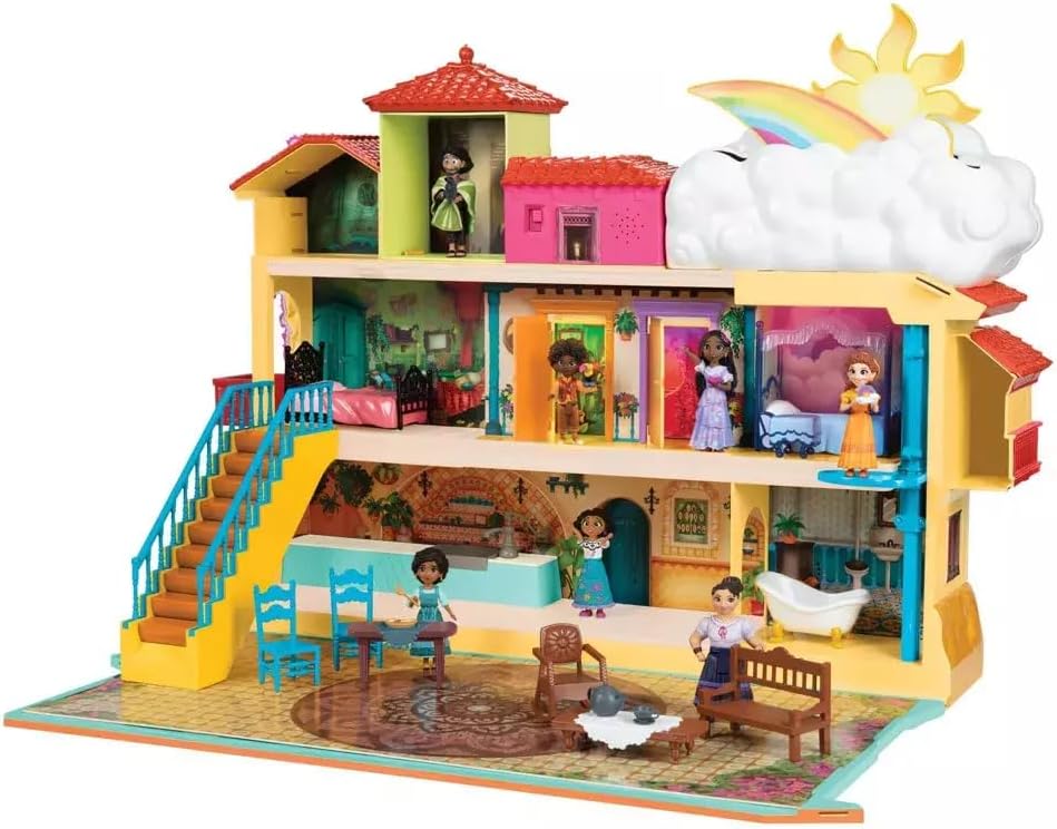 Disney Encanto - Set de juego de la casa mágica Madrigal con muñeca Mirabel y 14 accesorios - ¡Incluye luces, sonidos y música!