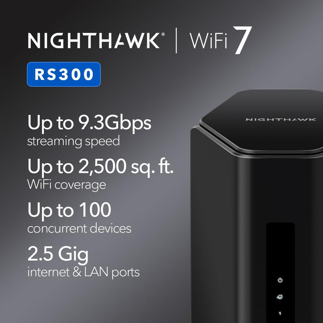 NETGEAR Nighthawk Enrutador WiFi 7 Tri-Band (RS300) - Solo enrutado...
