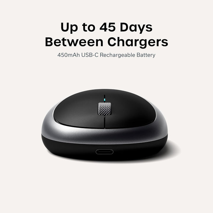 Ratón inalámbrico Bluetooth Satechi M1, recargable USB-C, compacto...