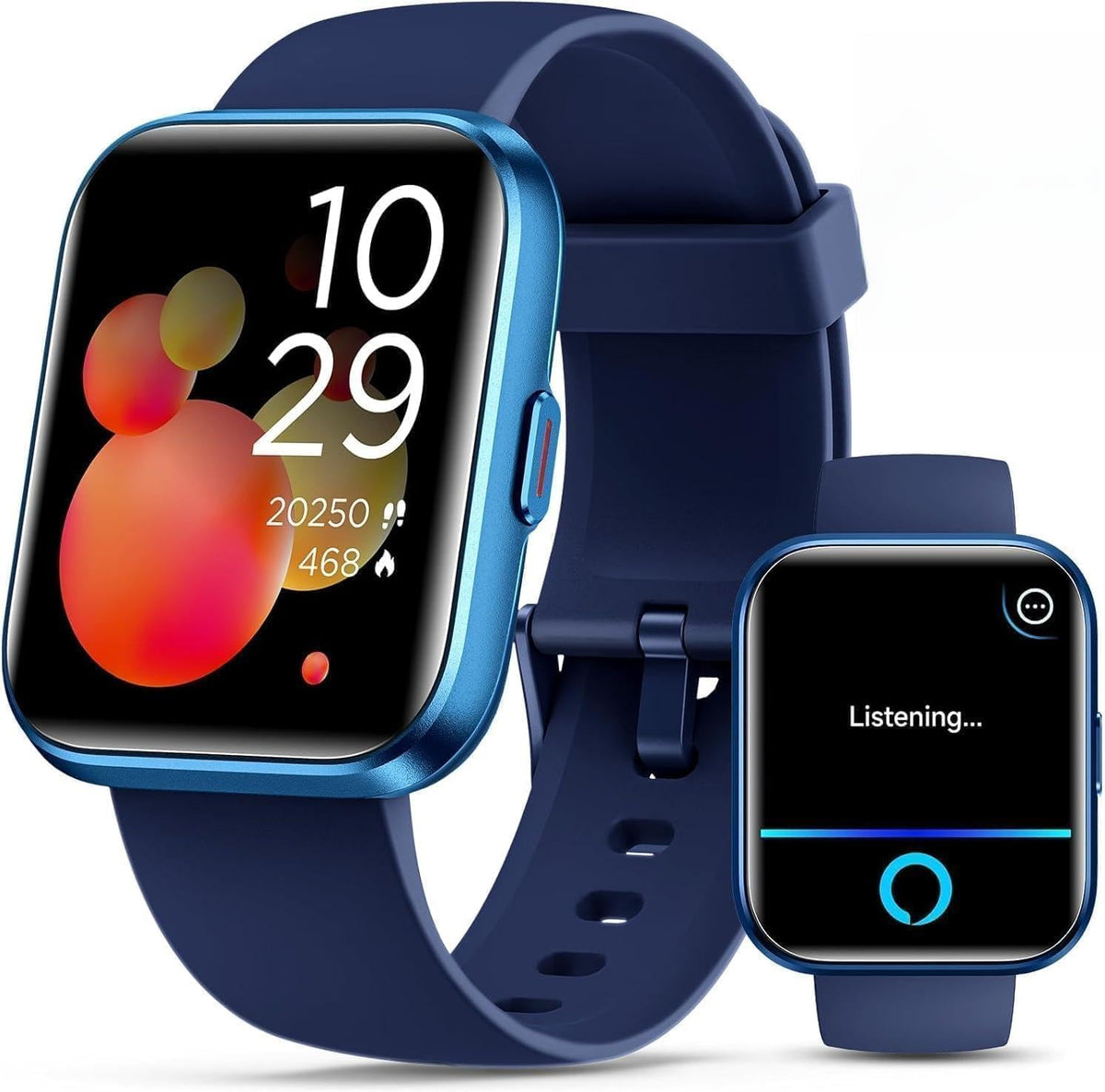 Reloj inteligente para mujeres/hombres, compatible con Android y iPhone, reloj de seguimiento de actividad física de 1.8 pulgadas con Alexa, alertas de llamadas y notificaciones, monitor de frecuencia