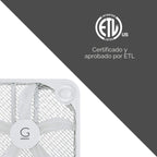 Genesis Ventilador de caja de 20 pulgadas, 3 ajustes, tecnología de...