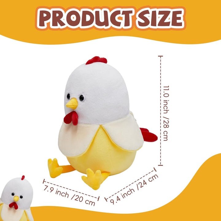 Yulefly Almohada de felpa de pollo y plátano 11 pulgadas