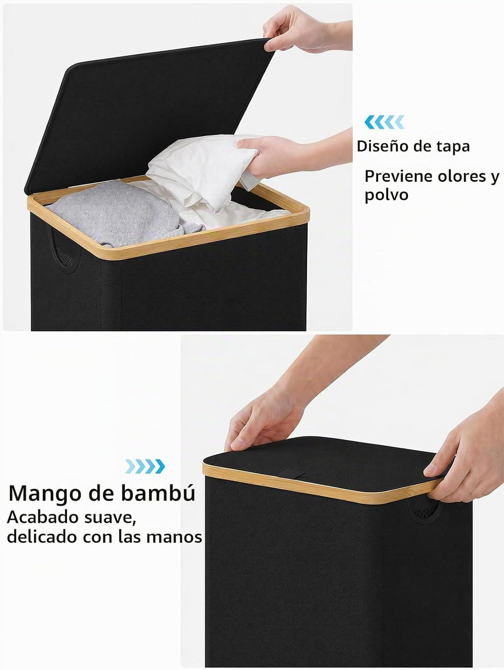 IEGrow Cesta de lavandería con tapa,Cesta de lavandería de 110L con bolsas