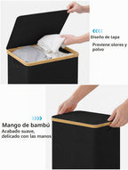 IEGrow Cesta de lavandería con tapa,Cesta de lavandería de 110L con bolsas