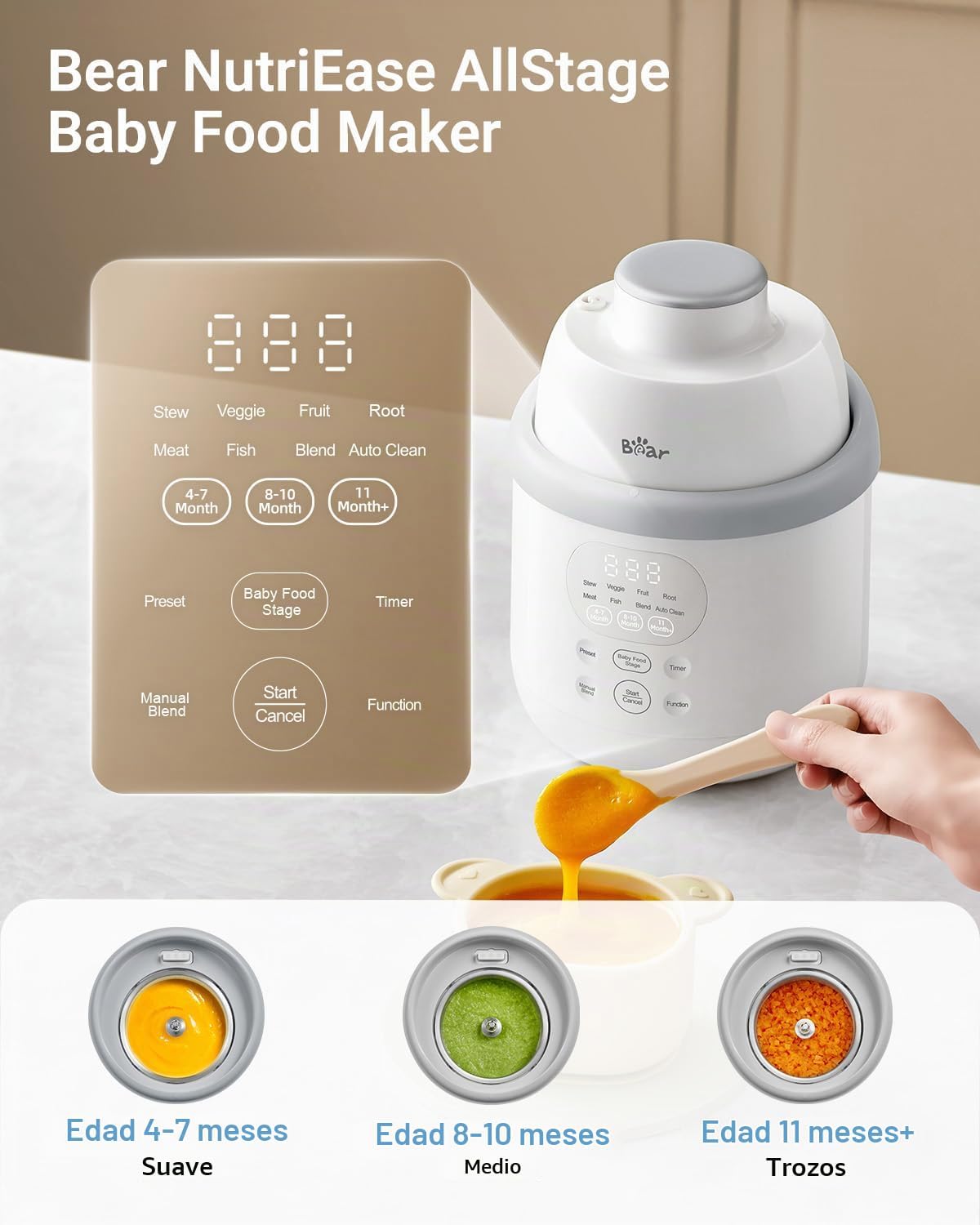 Procesador del fabricante de alimentos para bebés del acero inoxidable del