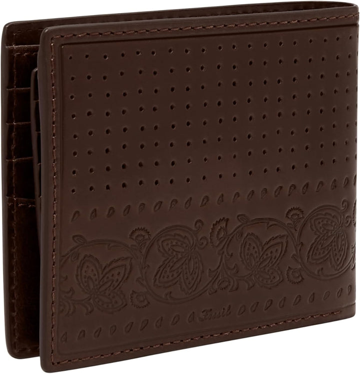 Fossil Men's Derrick Leather RFID-Blocking Bifold with Coin Poc...