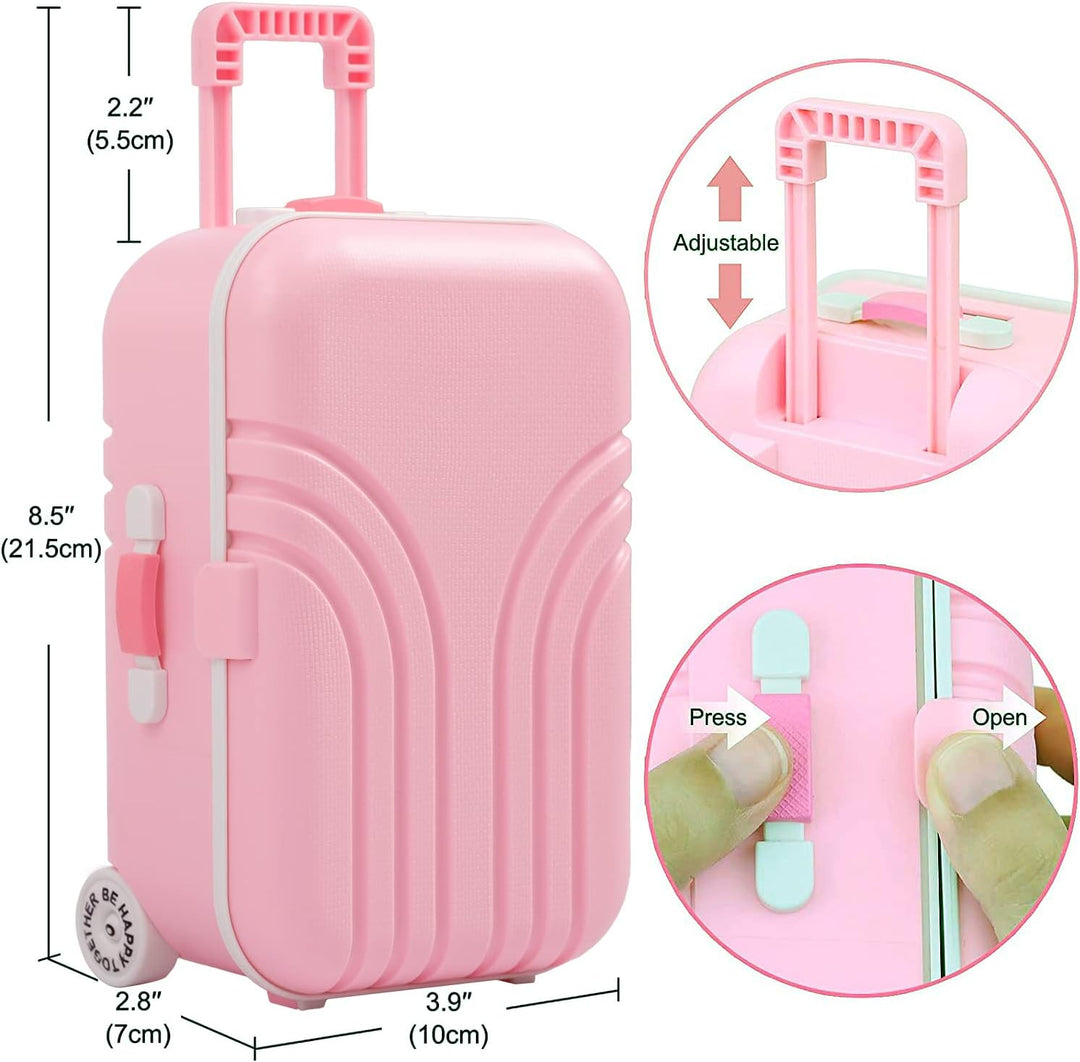 Windolls Maleta para muñecas de 18 pulgadas, accesorios de viaje, a...