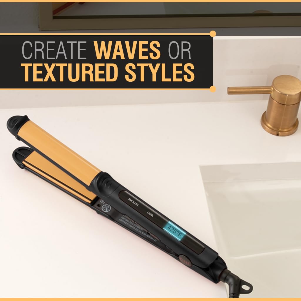 CHI Tourmaline Cerámico 3 en 1 Multi Styler, Plancha para Rizar y O...