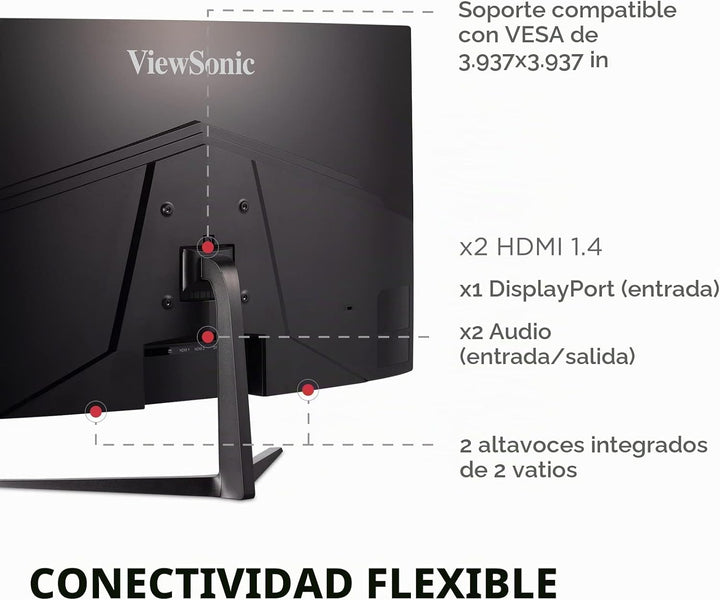 ViewSonic VX3218C-2K Monitor curvo para juegos de 32 pulgadas, 1440...