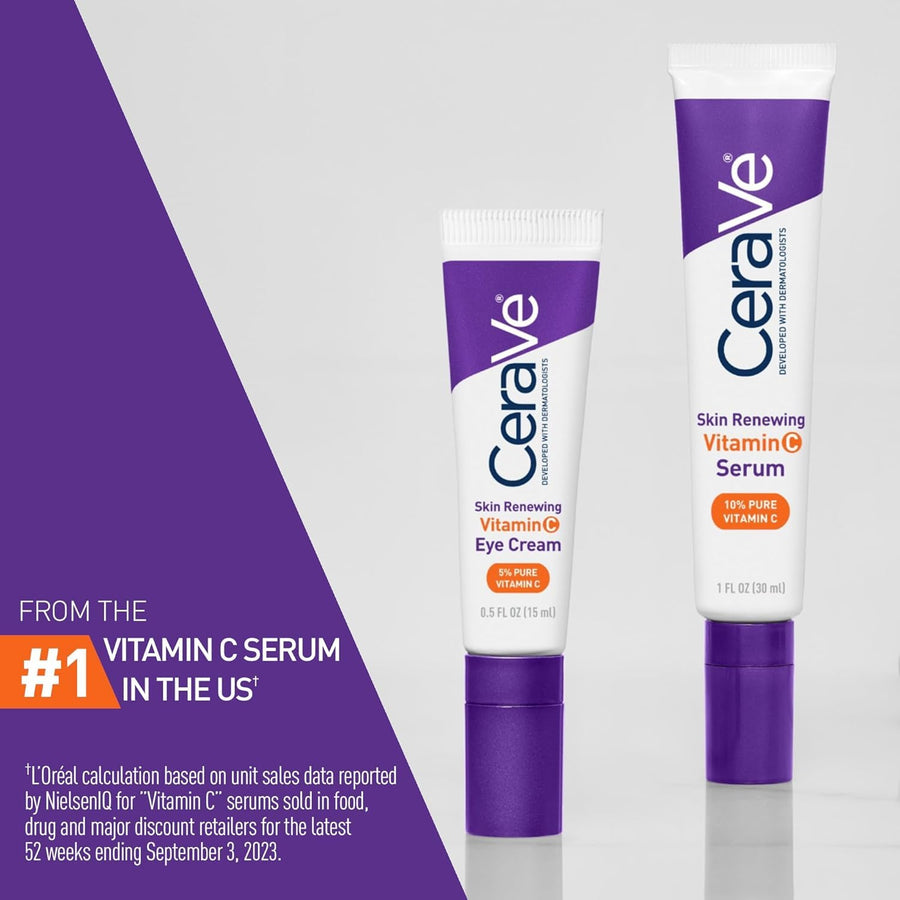 CeraVe Set de suero de vitamina C y crema de ojos con vitamina C pa...
