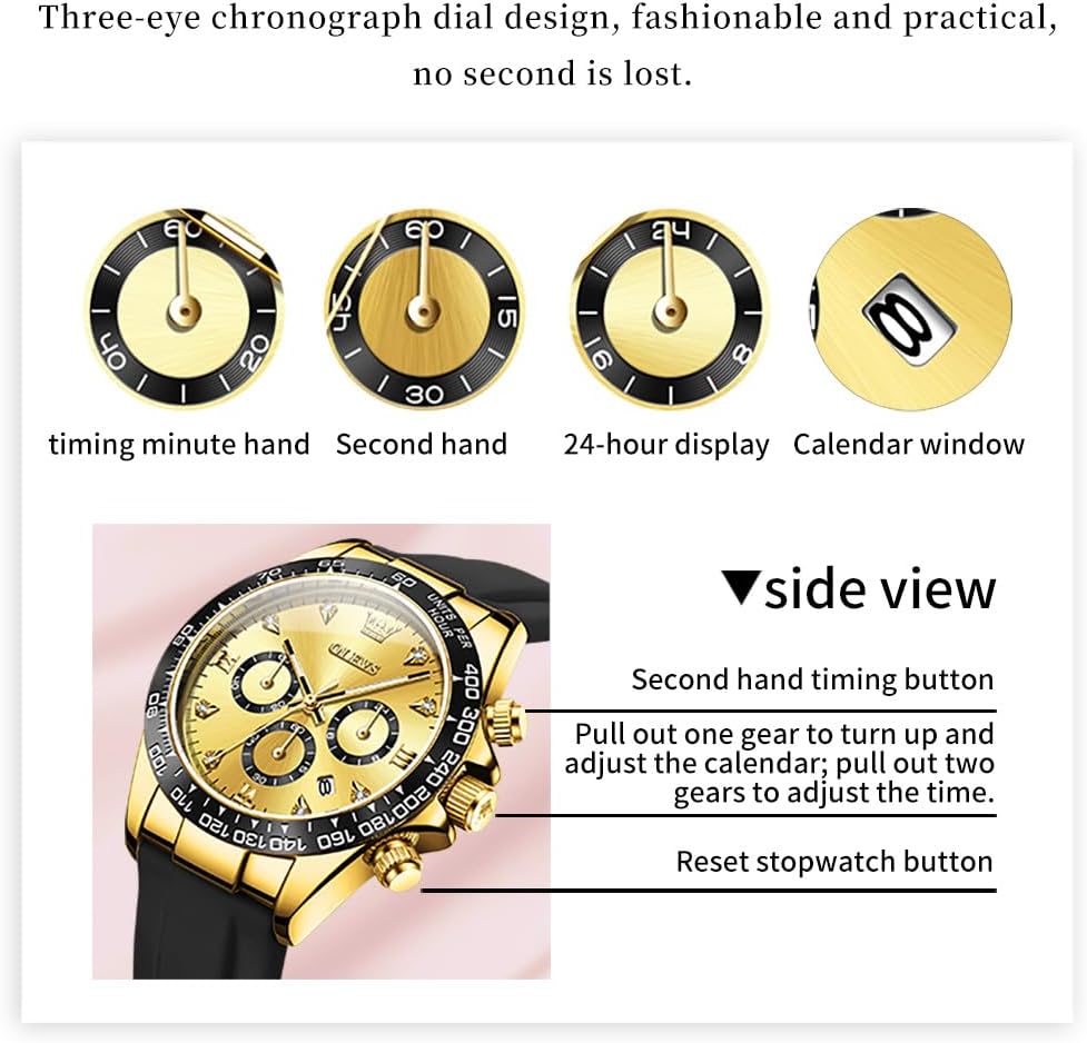 OLEVS Relojes de diamante de lujo pequeños para mujer - Pulsera de acero inoxidable, impermeables, analógicos, luminosos, con fecha, relojes de vestir de negocios para damas