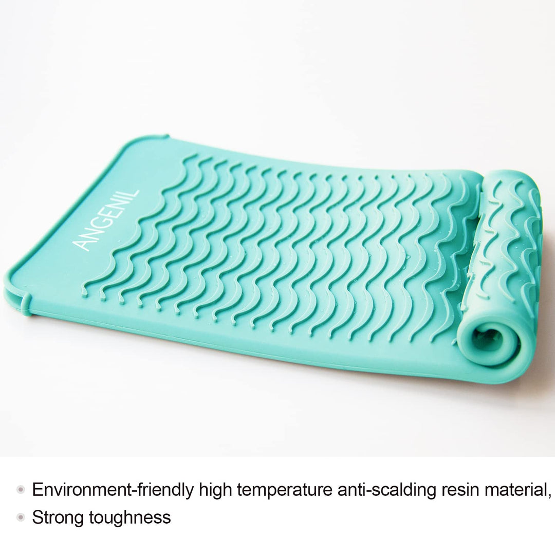 ANGENIL Alfombrilla de silicona para rizador, resistente al calor p...