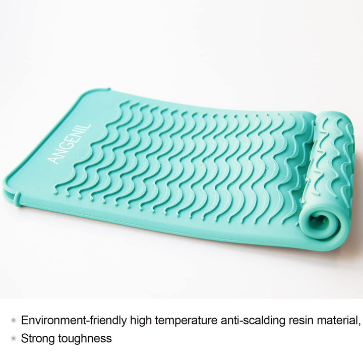 ANGENIL Alfombrilla de silicona para rizador, resistente al calor p...