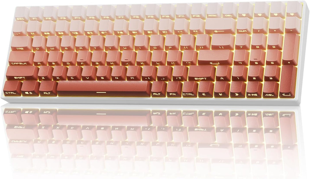 ZORNHER ZH100 Wireless Mechanical Keyboard,98% Pink Creamy Keyboard...