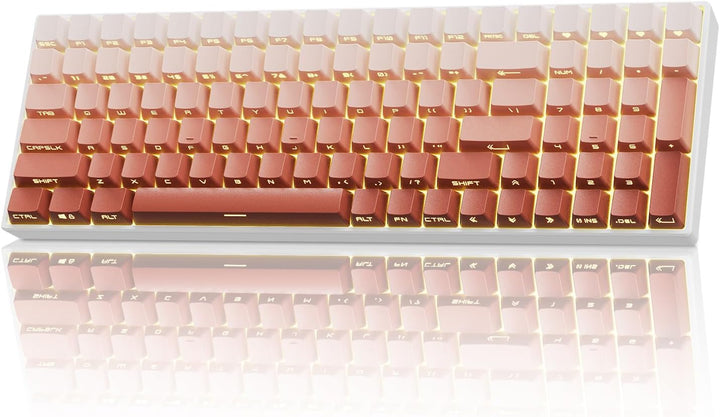 ZORNHER ZH100 Wireless Mechanical Keyboard,98% Pink Creamy Keyboard...