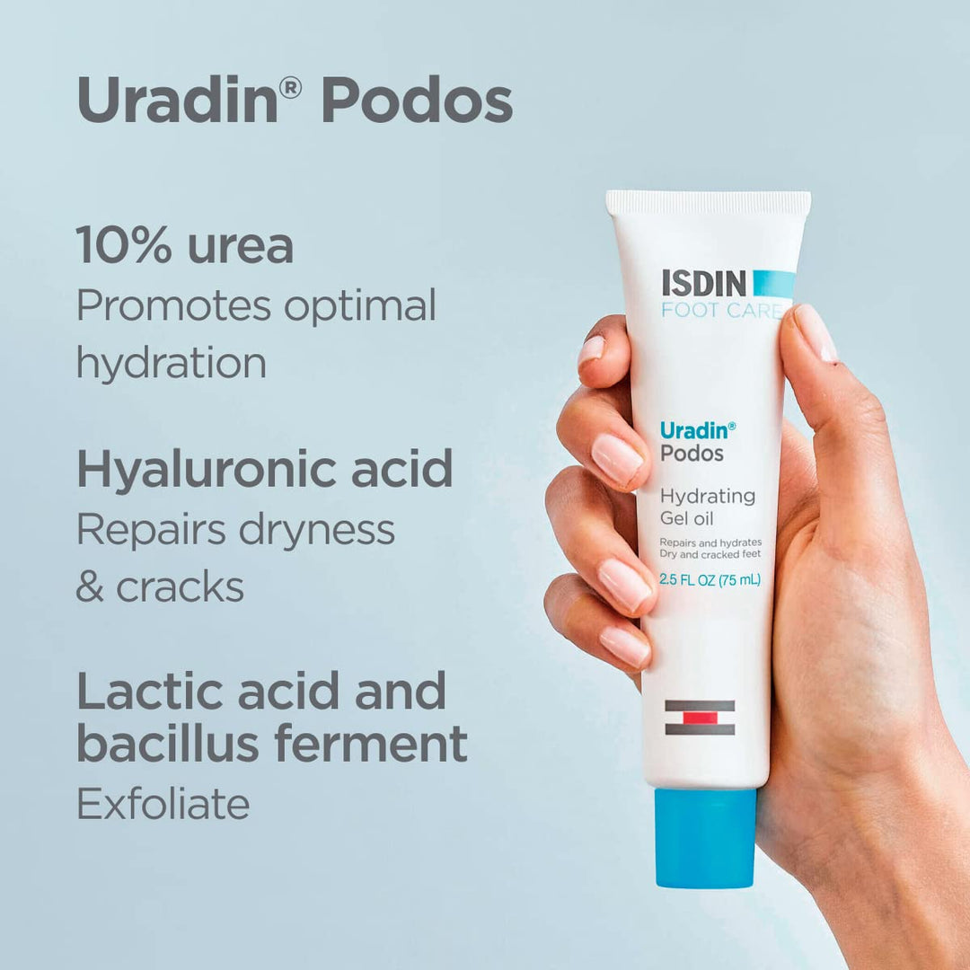 ISDIN Crema para el cuidado de pies, aceite de gel Uradin Podos, re...