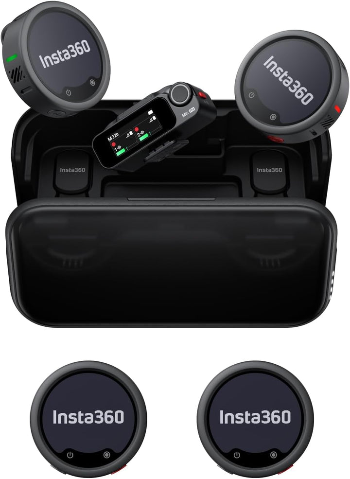 Insta360 Mic Pro (4 TX + 1 RX + estuche de carga), mini micrófono i...