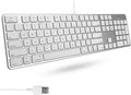 Macally Teclado USB ultradelgado con cable con teclado numérico par...
