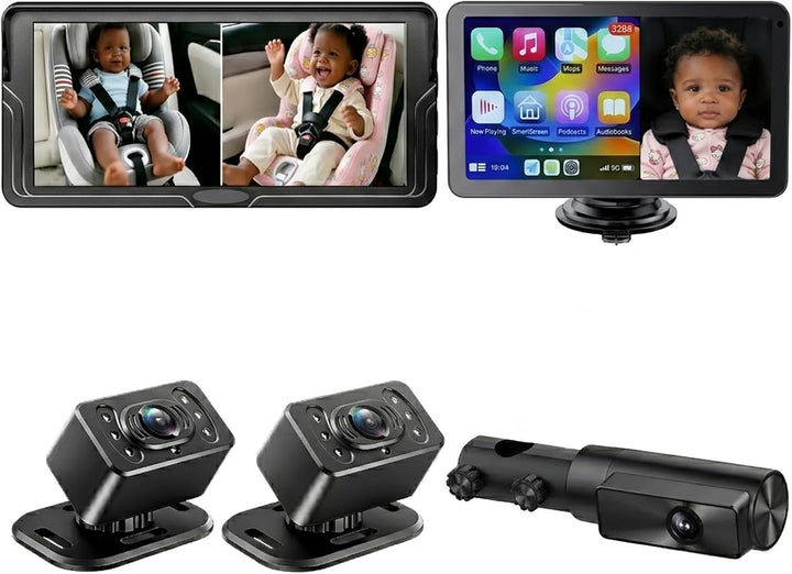 Mtawosh Ultimate Baby Car Monitor Bundle: sistema de pantalla divid...