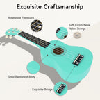 Kit de Ukelele Soprano de 21 Pulgadas para Principiantes de Madera de Tilo para Niños, Adultos y Estudiantes - Mini Guitarra Ukalelee con Libro, Bolsa de Concierto, Afinador, Correa, Púas y