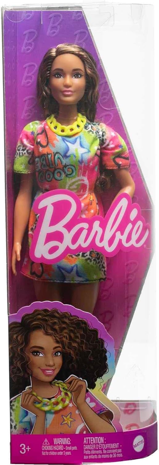 Muñeca Barbie Fashionistas #201, cuerpo atlético con cabello castañ...