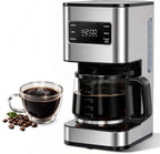 Cafetera de goteo de 12 tazas programable, regular y fuerte, pantalla LED