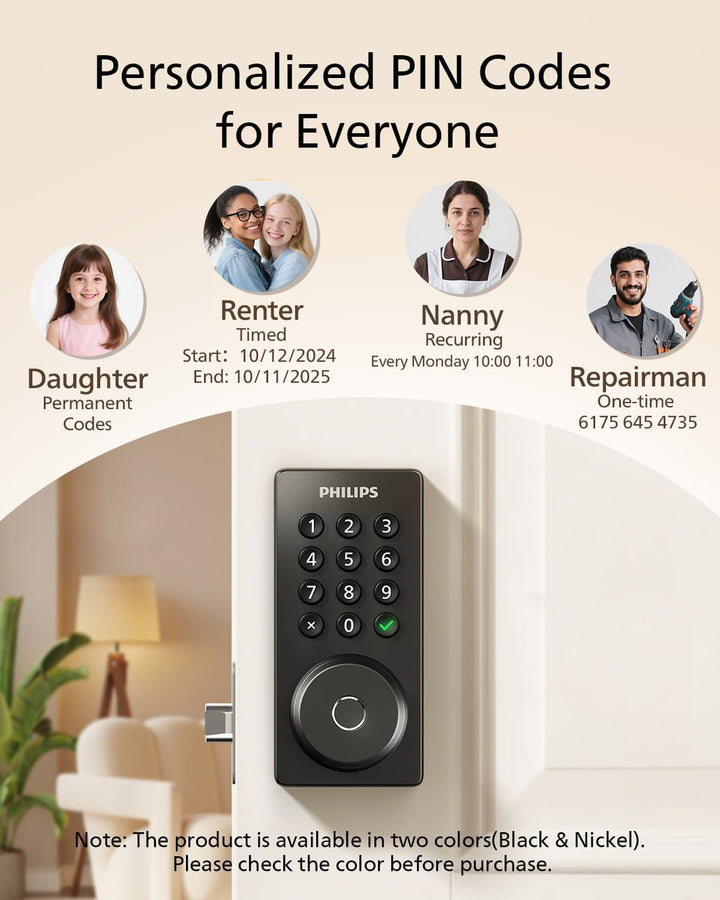 Cerradura de puerta Wi-Fi Philips, cerradura inteligente WiFi de en...
