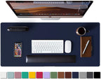 Almohadilla de escritorio de cuero y soporte para monitor