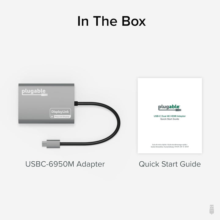 Adaptador Plugable USB C a HDMI Dual Monitor 4K 60Hz para