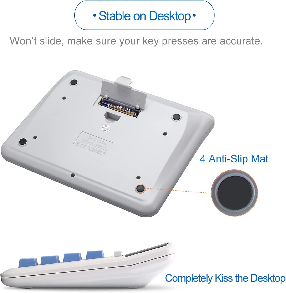 Calculadora de escritorio, pantalla LCD extragrande, calculadora de contabilidad de números grandes de 12 dígitos con botón de respuesta gigante, batería y energía solar, perfecta para oficina