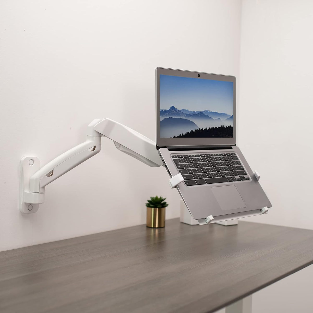 VIVO Soporte de pared para portátil de brazo extendido neumático aj...