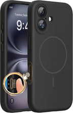 Miracase Funda de silicona y magnética para iPhone 16, color negro
