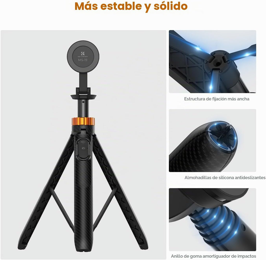 K&F CONCEPT Trípode magnético para selfie de 63 pulgadas