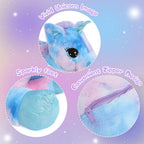 Muiteiur Animal de peluche de unicornio de 31.6 pulgadas, unicornio de peluche grande para niñas, almohada de felpa suave, regalos para niñas y niños, azul