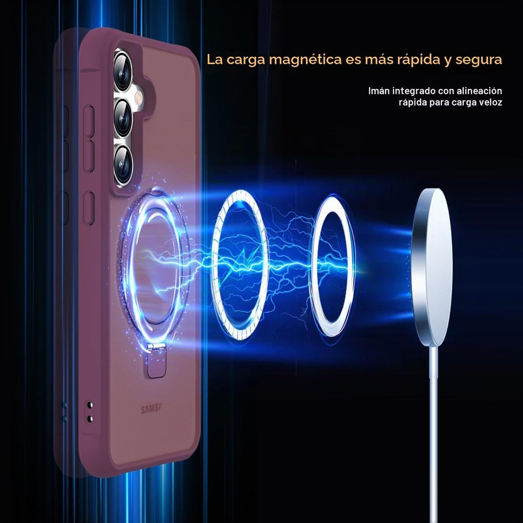 SKYLMW Funda compatible con Samsung Galaxy S24 Plus y Samsung Galaxy S25 Plus con soporte de anillo magnético, fundas translúcidas para teléfono S24+ y S25+ de 6.7 pulgadas [compatible con Mag-Safe