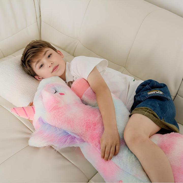 Tianmihou - Cojín de peluche de unicornio arcoíris de 32 pulgadas,...