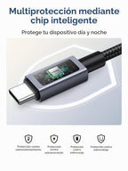 UGREEN Nexode - Cable USB-C a USB-C de 240 W con pantalla inteligente TFT