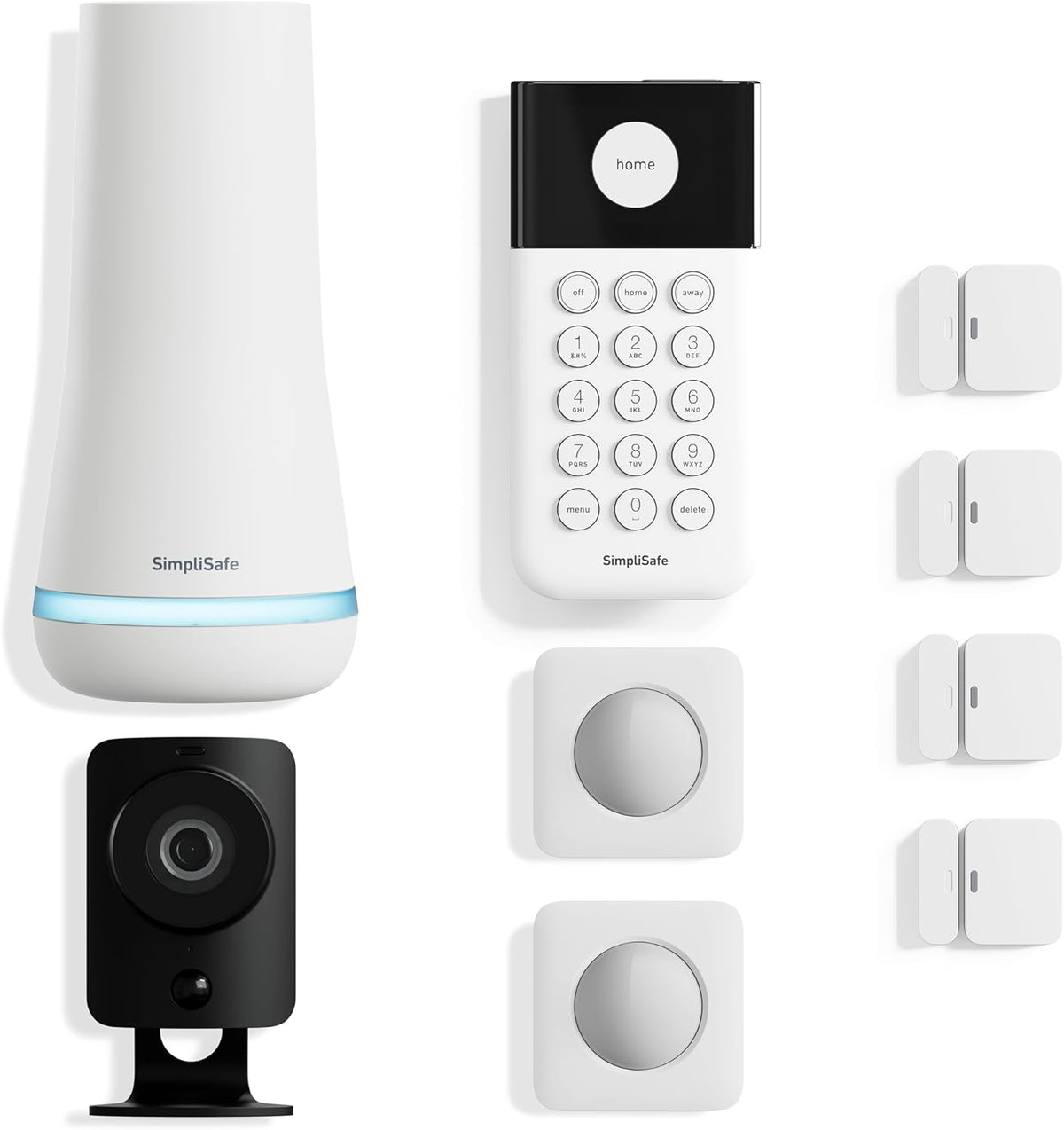 SimpliSafe - Sistema de seguridad para el hogar inalámbrico de 9 piezas con cámara HD - Supervisión profesional opcional 24/7 - Sin contrato - Compatible con Alexa y Google Assistant