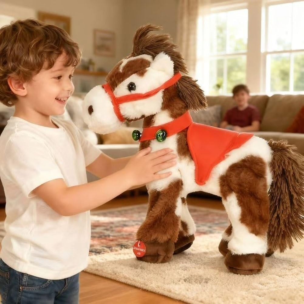 FOUR KAQA Spotted - Caballo eléctrico de peluche poni