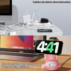 Estación de carga inalámbrica 3 en 1 para dispositivos Apple, color rosa