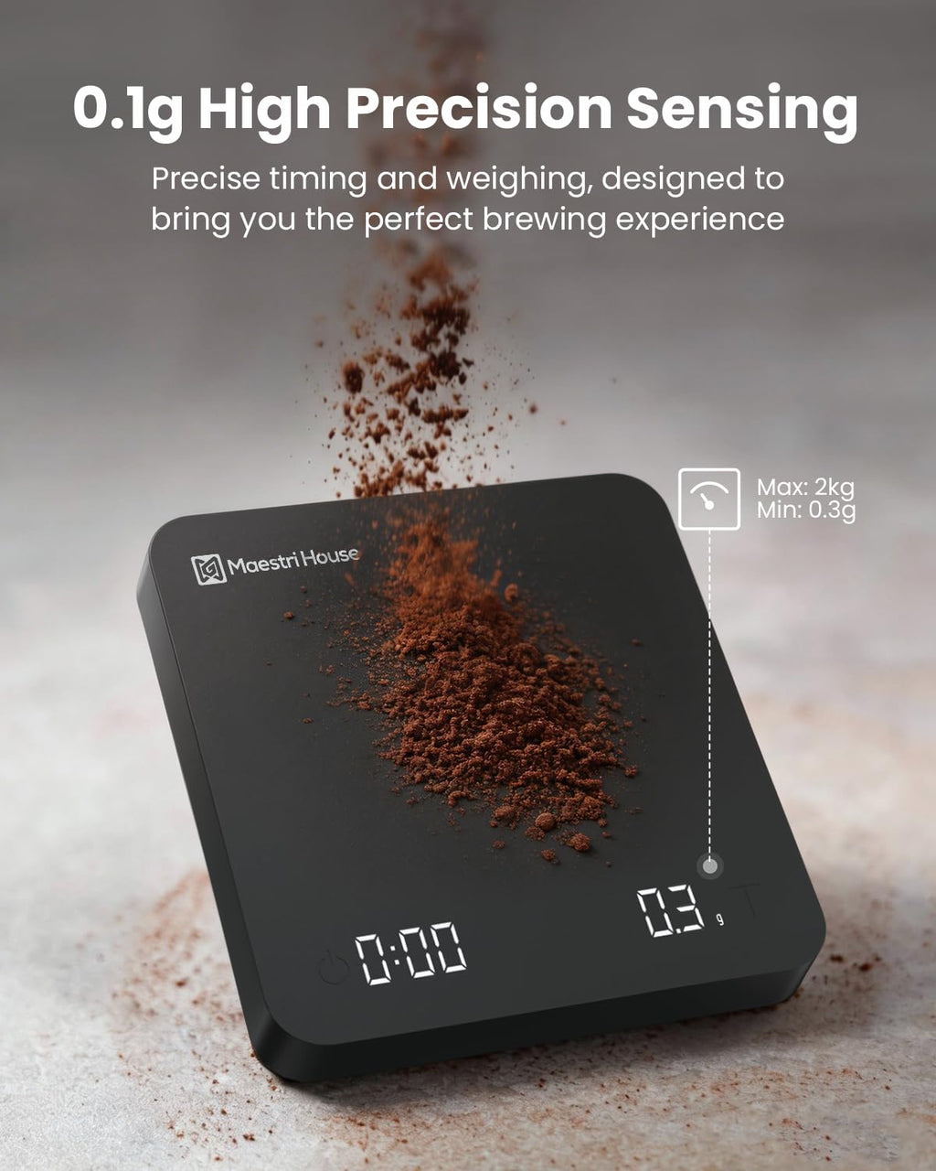 Maestri House S1 Air - Báscula ultradelgada de café espresso con